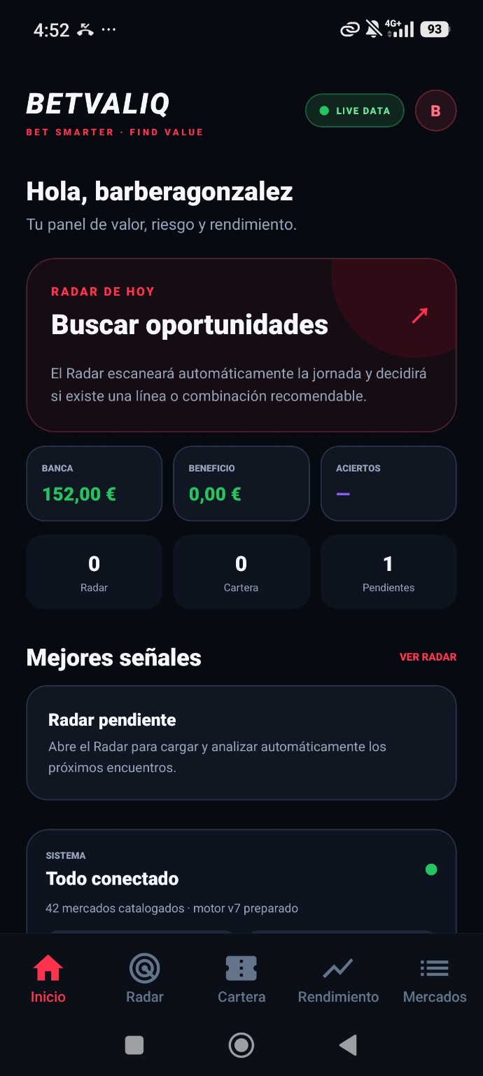 BETVALIQ en Android